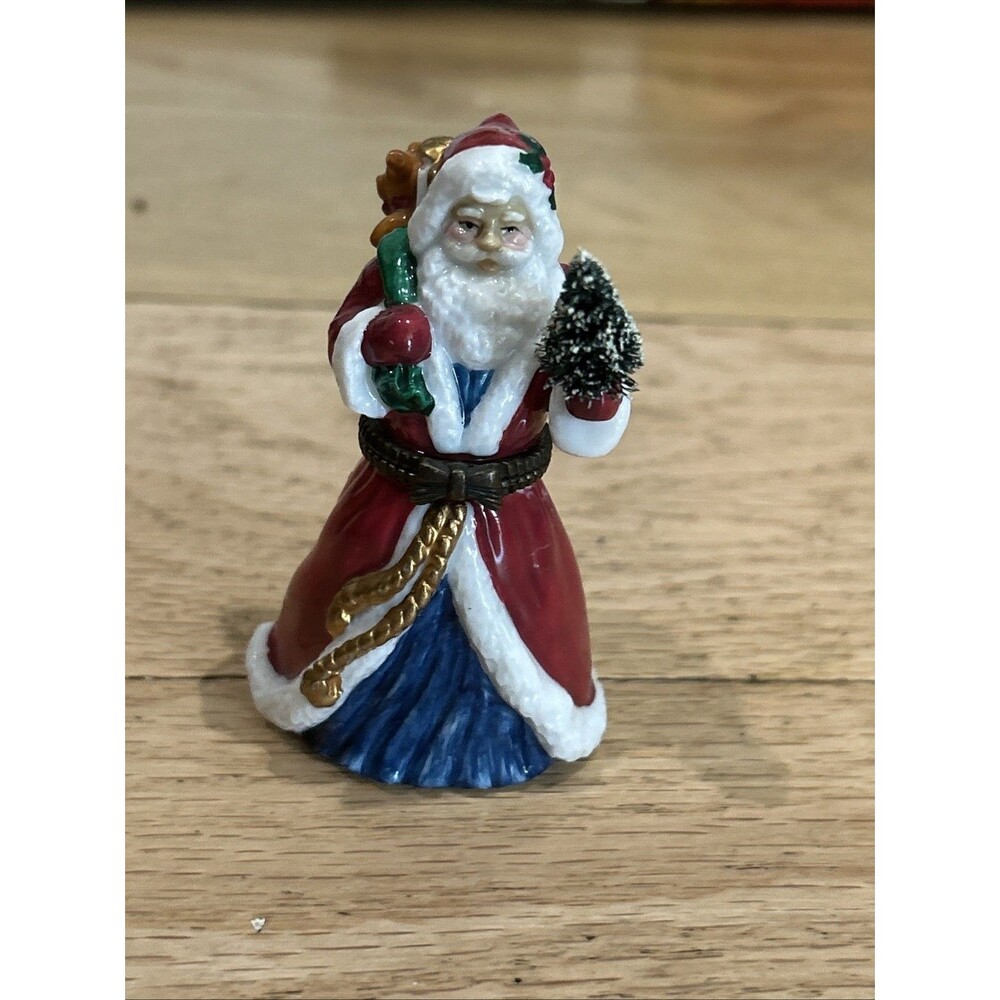 Midwest of Cannon Falls Old World Santa Porcelain Hinged Trinket Box Christmas